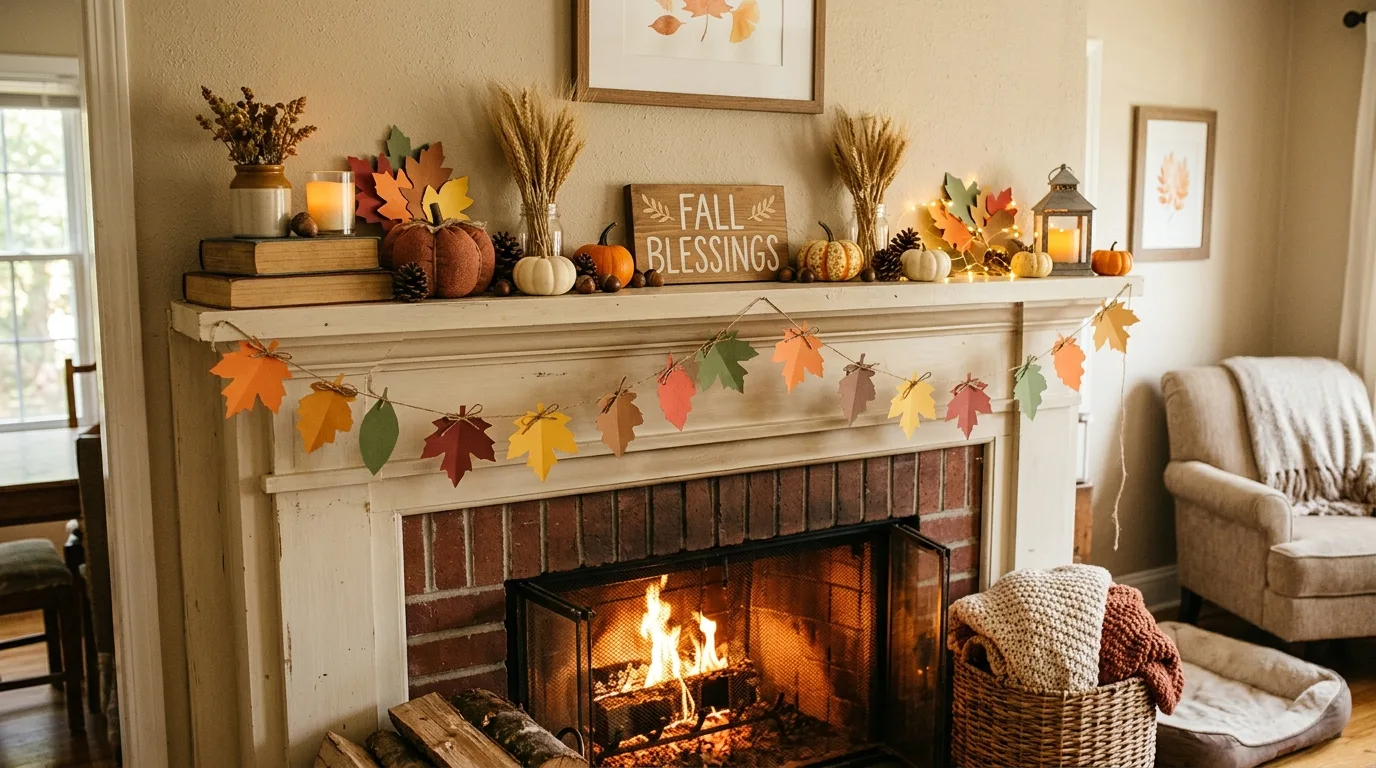 Budget-friendly DIY fall mantel decor